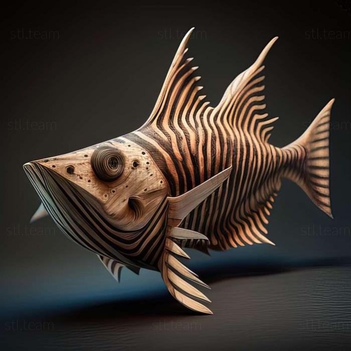 Diagonally striped catfish fish